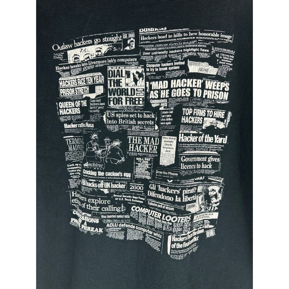 Vtg 90's 2600 The Hacker Quarterly Coding T Shirt Single Stitch Double Sided XL - Picture 5 of 9